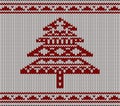 The knitting tree pattern, Happy new year, vector illustration Royalty Free Stock Photo