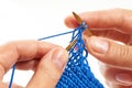 Knitting with two spokes isolated Royalty Free Stock Photo