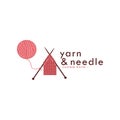 Knitting Vintage Logo, Needle & Yarn Logo, Fashion Retro Simple Logo, Sign, Icon Vector Design