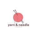 Knitting Vintage Logo, Tailor, Needle, Yarn, Fashion Retro Simple Logo, Sign, Icon Vector Design Royalty Free Stock Photo