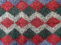 Knitting wool textile fabric rhombs pattern