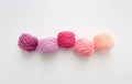 Knitting yarn balls in pink tone. Royalty Free Stock Photo