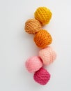 Knitting yarn balls in pink and yellow tone. Royalty Free Stock Photo