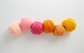 Knitting yarn balls in pink and yellow tone. Royalty Free Stock Photo