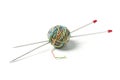 Knitting yarn and knitting needles Royalty Free Stock Photo