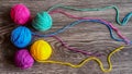 Knitting yarn in rainbow colors Royalty Free Stock Photo