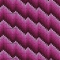 Knitting zigzag line seamless pattern in magenta hues