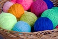 Knittingbasket and wool Royalty Free Stock Photo