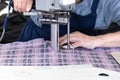 A Knitwear cutter, sewing production, fabric cage