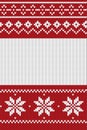 Knitwear texture. Knitted seamless pattern with copy space for text. Winter Christmas illustration. Red and white