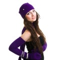 Knitwear. young woman wearing a winter cap Royalty Free Stock Photo