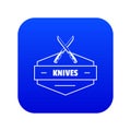 Knive icon blue vector