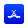 Knive shop icon blue vector