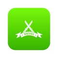 Knive shop icon green vector