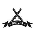 Knive shop logo, simple black style