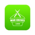 Knive war icon green vector