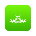 Knive weapon icon green vector