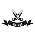 Knive weapon logo, simple black style