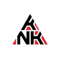 KNK triangle letter logo design with triangle shape. KNK triangle logo design monogram. KNK triangle vector logo template with red Royalty Free Stock Photo