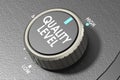 Knob indicate to high quality level Royalty Free Stock Photo