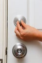 Knob lock in door for protect Royalty Free Stock Photo