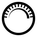 Knob regulation handle variation value regulating sign regulate level concept tuning button icon black color vector illustration