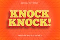 Knock Knock! Editable Text Effect 3D Emboss Vintage Style