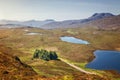 Knockan Crag is a series of cliffs in Assynt, Scotland 21 kilometers north of Ullapool. Geopark shape of the North Western