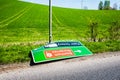 Knocked over and abandoned road sign England