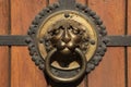 Knocker at a door of St Thomas Church (Thomaskirche) in Leipzig, Saxony, Germany. Royalty Free Stock Photo