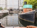 Knocker White tugboat at North Quay, West India Dock, London