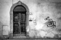 Knockers Wooden door of an entrance of the house