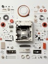 Computer Parts Layout Royalty Free Stock Photo