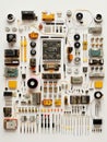 Computer Parts Layout Royalty Free Stock Photo