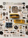 Computer Parts Layout Royalty Free Stock Photo