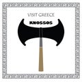 Knossos symbol. Travel Greece icon. Greek landmark.