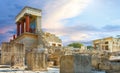 Knossos palace at Crete, Greece Knossos Palace, is largest Bronze Age archaeological site on Crete and the ceremonial