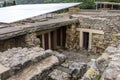 Knossos Palace, Crete / Greece - March 14, 2019: View of the ancient ruins at the archaeological site of Knossos in Heraklion city Royalty Free Stock Photo