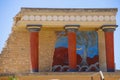 Knossos palace. Detail of ancient ruins of famous Minoan palace of Knosos. Crete island, Greece. Royalty Free Stock Photo