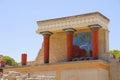 Knossos palace. Detail of ancient ruins of famous Minoan palace of Knosos. Crete island, Greece. Royalty Free Stock Photo