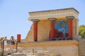 Knossos palace. Detail of ancient ruins of famous Minoan palace of Knosos. Crete island, Greece.