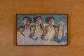 Knossos Palace - Ladies in Blue Fresco Royalty Free Stock Photo