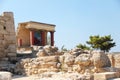 Knossos palace is the largest bronze age archaeological site on Crete island, Greece. Detail of ancient ruins of famous Minoan