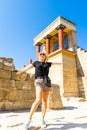 Knossos Palace ruin in sunny day, Crete, Greece. Royalty Free Stock Photo