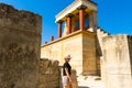 Knossos Palace ruin in sunny day, Crete, Greece. Royalty Free Stock Photo