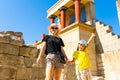 Knossos Palace ruin in sunny day, Crete, Greece. Royalty Free Stock Photo