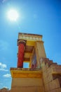 Knossos Palace ruin in sunny day, Greece, Crete Royalty Free Stock Photo