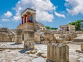 Knossos palace ruins at Crete island, Greece. Famous Minoan palace of Knossos Royalty Free Stock Photo