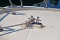 Knot on a bollard of a boat Royalty Free Stock Photo