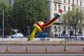 Knot giant sculpture in Milan Piazza Cadorna